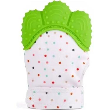 Imagem de Mordedor Luvinha Para Bebê Silicone E Poliéster Verde