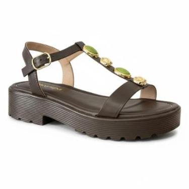 Imagem de Sandália Via Scarpa Flatform Tratorada com Pedraria-Feminino