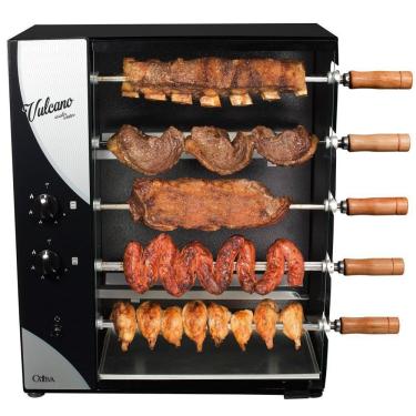 Imagem de Churrasqueira A Gás Arke Vulcano Cattiva 5 Espetos Bivolt Preto