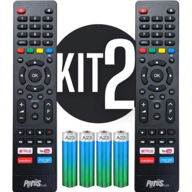 Imagem de Kit 2 Controle Remoto Para Tv Philco Smart 4k Teclas Netflix - Parosfl