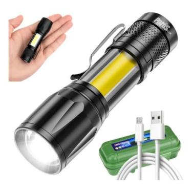Imagem de Lanterna Led Recarregável Usb Tática Profissional Com Zoom P - Parosfl