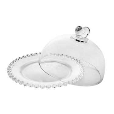 Imagem de Queijeira com Tampa Lyor Coração de Cristal 19,5cm x 13cm