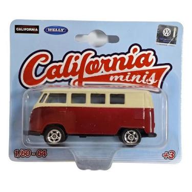 Imagem de Carrinho Miniatura Volkswagen Kombi Bege e Vinho 1:64 California - Cal