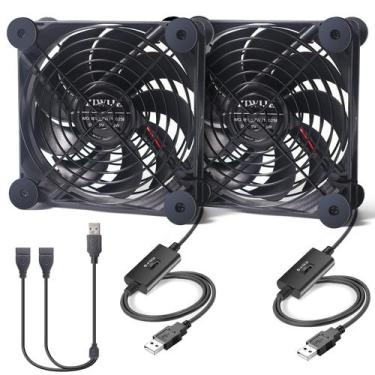 Imagem de Ventilador USB ZIWIJE Quiet Dual 120 mm com cabo de extensão USB 5V