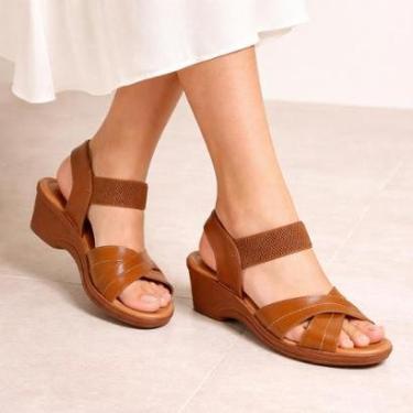 Imagem de Sandália Feminina Ortopedica Anabela Fascite Plantar Esporão-Feminino