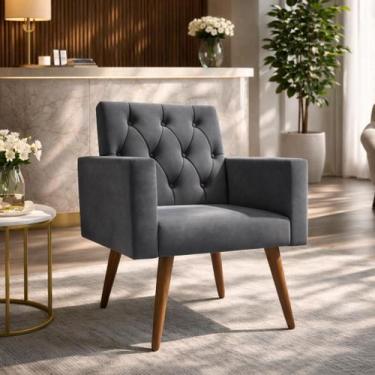Imagem de Poltrona Decorativa Capitone Reforçada Confortável Para Sala - Móveis 