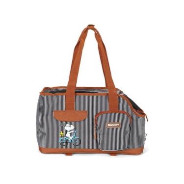Imagem de Bolsa Transporte Pet Snoopy Up4you Pequena para Viagem - Luxcel, Marro