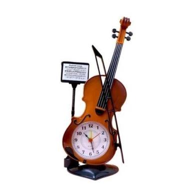 Imagem de Relógio de Mesa de Violino - 10x28cm - CZ1206 - ds