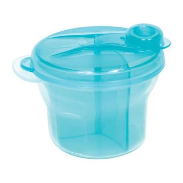 Imagem de Pote Dosador De Leite Em Pó 300ml Com 3 Divisória Azul 7762 - Buba