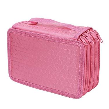 Imagem de Liyes Bolsa para Canetas, Estojo para Lápis de Quatro Camadas, Unissex (Cor de Rosa)