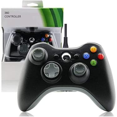 Imagem de Controle, Joystick, Gamepad, Joypad Xbox 360 Usb Com Fio Para Computador, PC, Notebook Emuladores e Xbox 360 Slim - Preto.