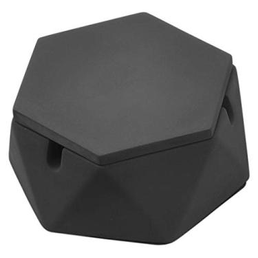 Imagem de FREELOVE Cinzeiro de concreto com tampa e cinzeiros de aço inoxidável, bandeja de cinzeiro de cimento suporte para fumar interior sem fumaça ao ar livre à prova de vento pátio casa escritório