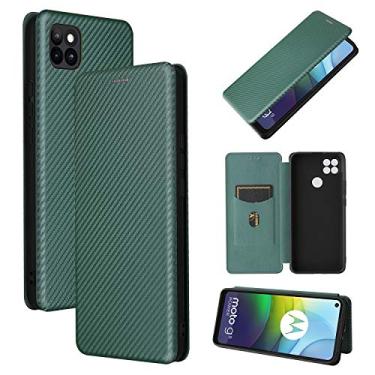 Imagem de YUNCHAO Caixa de telefone Para Motorola Moto G9 Power Carbon Fiber Texture Magnetic Horizontal Flip TPU + PC + Capa de Couro PU com Slot para Cartão capa para celular