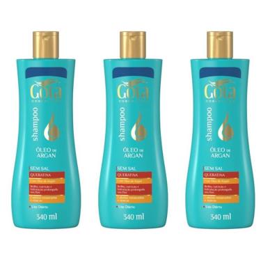 Imagem de Gota Dourada Óleo De Argan Shampoo 340ml (Kit C/03)