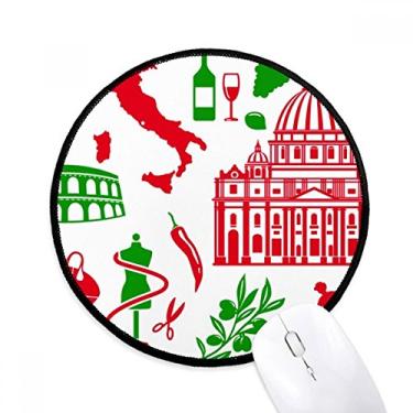 Imagem de DIYthinker Tapete de mouse de cinema romano com bandeira da Itália para mesa de escritório tapete redondo para computador