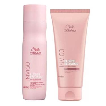 Imagem de Kit Shampoo 250ml + Condicionador 200ml Wella Invigo Blonde Recharge
