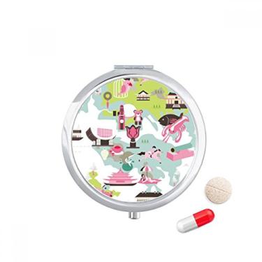 Imagem de Caixa de comprimidos com mapa de Hong Kong da China famosa caixa de armazenamento de remédios dispensador de contêiner