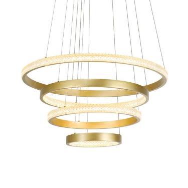Imagem de Lustre Pendente Nordecor Bean 2460 Dourado Led Bivolt