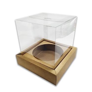 Imagem de Caixa para Panetone com Borda Natal, Kraft e Duplex, 100g, 250g, 500g, Embala Cristal (250g - 13x13x15, Kraft)
