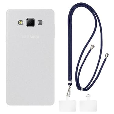 Imagem de Shantime Capa para Samsung Galaxy A7 2015 + cordões universais para celular, pescoço/alça macia de silicone TPU capa protetora para Samsung Galaxy A7 2015 (5,5 polegadas)