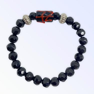 Imagem de Pulseira Exu Firma Preto Cristal e Silicone