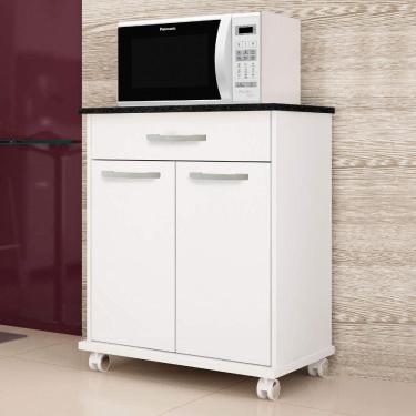 Imagem de Balcão de Cozinha 2 Portas 1 Gaveta Girassol Kaiki Móveis Branco