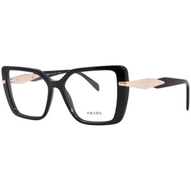 Imagem de Prada Armação de óculos PR 03ZV - 1AB1O1 preta com lente de demonstração 55 mm, Preto