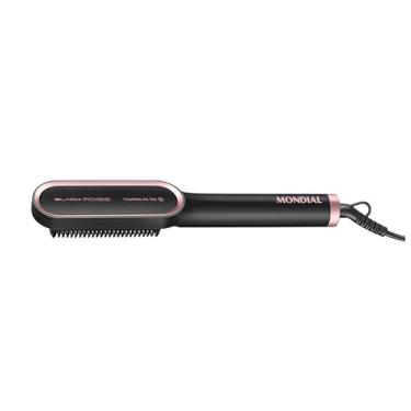 Imagem de MONDIAL Escova Alisadora Black Rose, Preto/Rose, Bivolt - EA-07