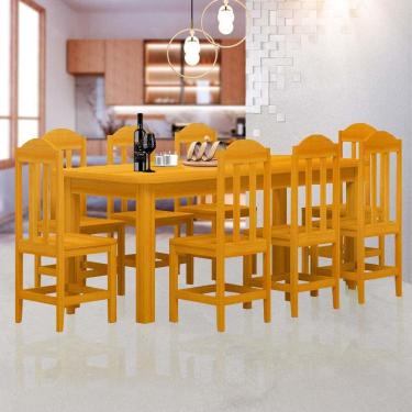 Imagem de Mesa de jantar com 8 cadeiras - Madeira maciça