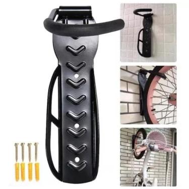 Imagem de Genérico Suporte Parede Vertical Bicicletário Bike Estacionamento Aço Carbono Preto