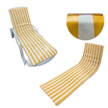 Imagem de DreamInBox Colchão Almofada Espreguiçadeira Dupla-face Listrado Amarelo 55 cm x 1.75 m x 2 cm