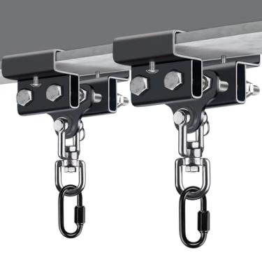 Imagem de BeneLabel Gancho de saco pesado para feixe, gancho de saco de boxe, suporte de saco pesado, suporte de saco de pancada com mosquetão e giratório de 360°, suporte de saco de boxe para academia em casa,