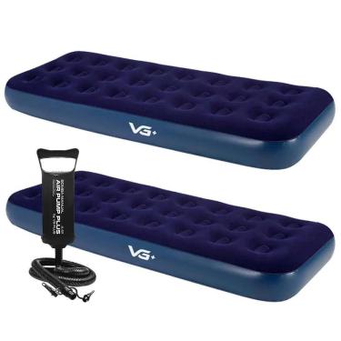 Imagem de Kit 2 Colchões Infláveis Solteiro Flocked Comfort com Bomba Manual Vg Plus