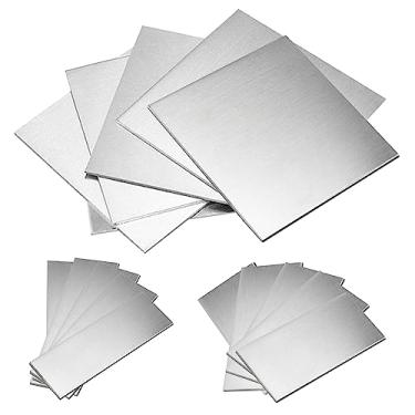 Imagem de Swpeet Kit de placa de soldagem de 5 peças, 7,5 x 7,5 cm, 3 x 7,5 cm, placa de soldagem de aço suave de calibre 11, cupons de soldagem para prática e treinamento de aço para soldagem por vara e