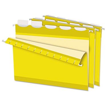Imagem de Pendaflex Pastas suspensas reforçadas Ready-Tab, tamanho carta, amarelo, 5 abas, 25/BX (42624)
