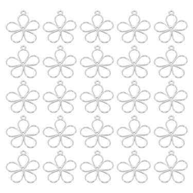 Imagem de PATIKIL Pingente de flor vazada, moldura aberta para mulher, colar, brinco, pulseira, fabricação de joias e artesanato DIY, 0.75 x 0.67 x 0.06inch(L*W*THK), falso