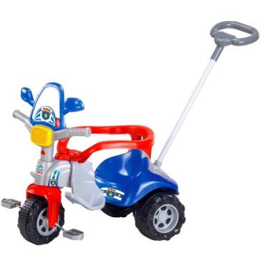 Imagem de Triciclo Polícia Com Som Luz Haste Direcionável - Magic Toys