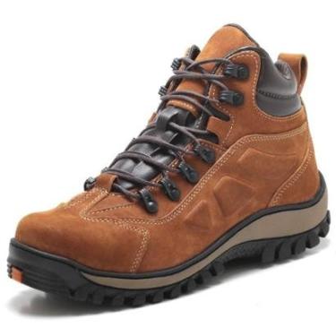 Imagem de Bota Masculina Couro Coturno Adventure Trekking Confortável Resistente-Masculino