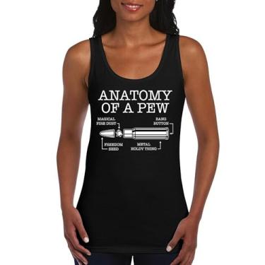 Imagem de Camiseta regata feminina Anatomy of a Pew 2nd Amendment Second Gun Right to Bear Arms Dont Tread on Me American Patriotic, Preto, GG