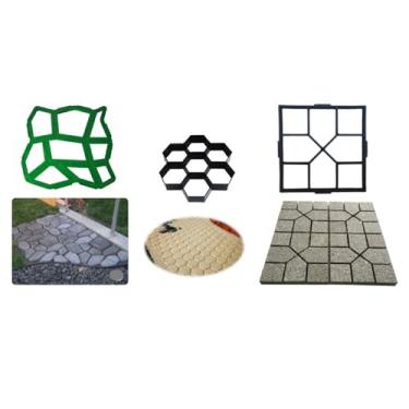 Imagem de Kit 3 Formas - Forma A + Forma B + Forma Colmeia - Molde Piso Concreto Calçada Jardim Caminho de Pedras - Easy Piso