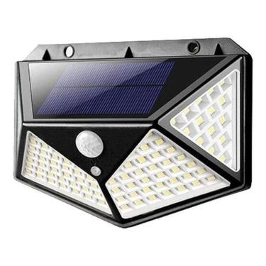 Imagem de Luminária Solar Parede 100 Led Sensor Presença - Preto