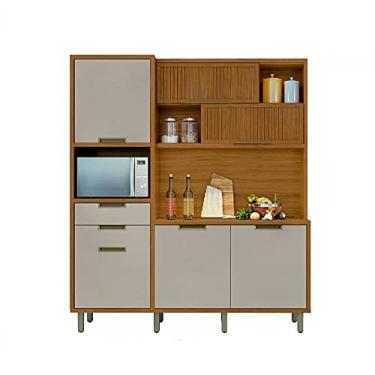 Imagem de Cozinha Compacta 6 Portas e 2 Gavetas Loft-nesher Móveis - Freijo/Off white