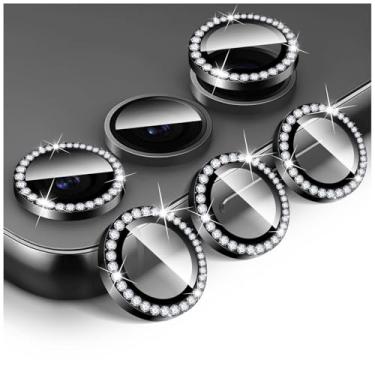 Imagem de Kucheed Protetor de lente de câmera Diamond para Samsung Galaxy A25, protetor de tela de vidro temperado 9H, anel de proteção de metal de alumínio individual antiarranhões Bling