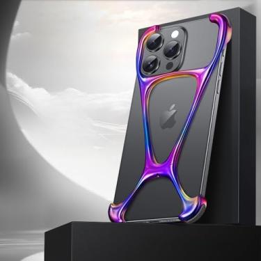 Imagem de Capa de celular luxuosa de liga de zinco com proteção contra choques para iPhone 13 14 15 Pro Max, sem moldura, dissipação de calor, capa rígida antiqueda, W5, para iPhone 14 ProMax