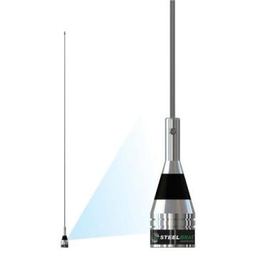 Imagem de Antena Móvel Vhf 1/4 De Onda Para Aviação 108-900Mhz 100W 71cm Aço Ino