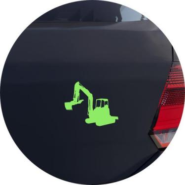 Imagem de Adesivo de Carro Retroescavadeira Trator - Cor Dourado - Melhor Adesiv