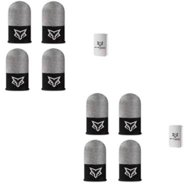 Imagem de Kit Luvas De Dedo Gamer Fibra De Vidro V8 Elite 6D + 2 BOX + 8 LUVAS Pra Jogar Free Fire Semi Pro COD Mobilie Pubg Beehive Wasp, competitivo, anti suor, Premium, Rog Phone, Sarafox, Memo