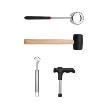 Imagem de Generic Kit abridor de de coco 4 peças, perfurador de coco, conjunto portátil e resistente de plaina de carne de coco, máquinas quebradoras de de
