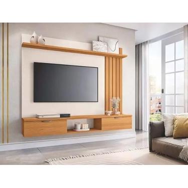 Imagem de Painel Ripado Tv até 55 1,60m  2 Portas HB Lets Cinamomo / Off White -