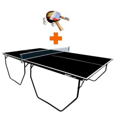 Imagem de MESA PING PONG COM RODIZIO MDP 15mm COR PRETA - KLOPF 1087 + KIT Raque